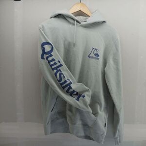 Quiksilver Mens Medium Hoodie Sleeve Hit Back Hit Vintage Syle Off Blue EUC